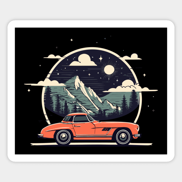 Mercedes Benz 300 SL | Vintage Car Magnet by kknows